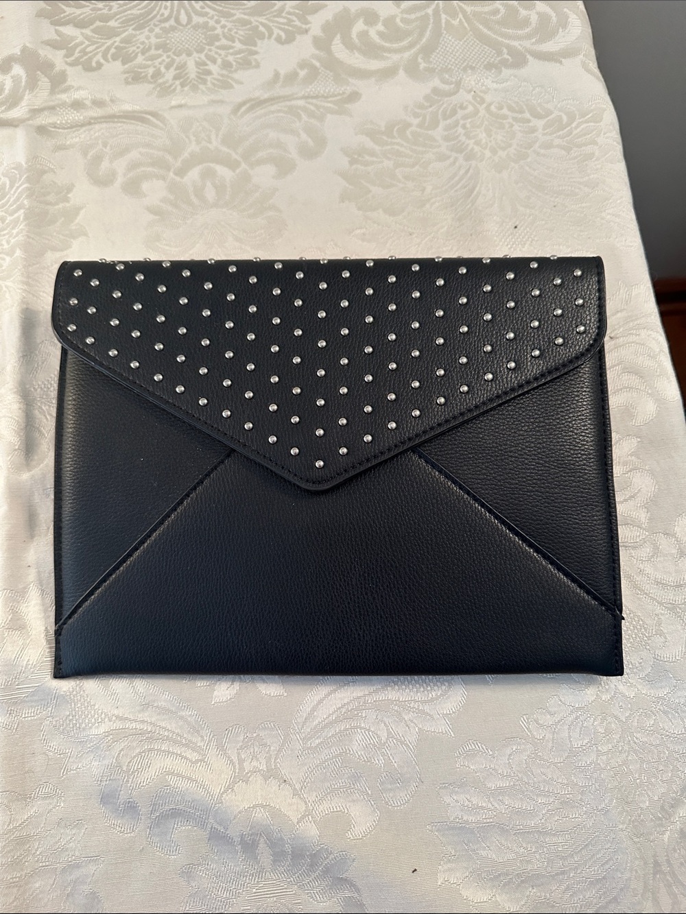Design Lab Lord & Taylor Black Studded Envelope Wristlet